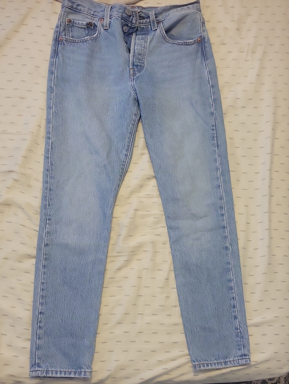 Levi's Light Blue High-Rise Straight Women's Jeans With Buttons